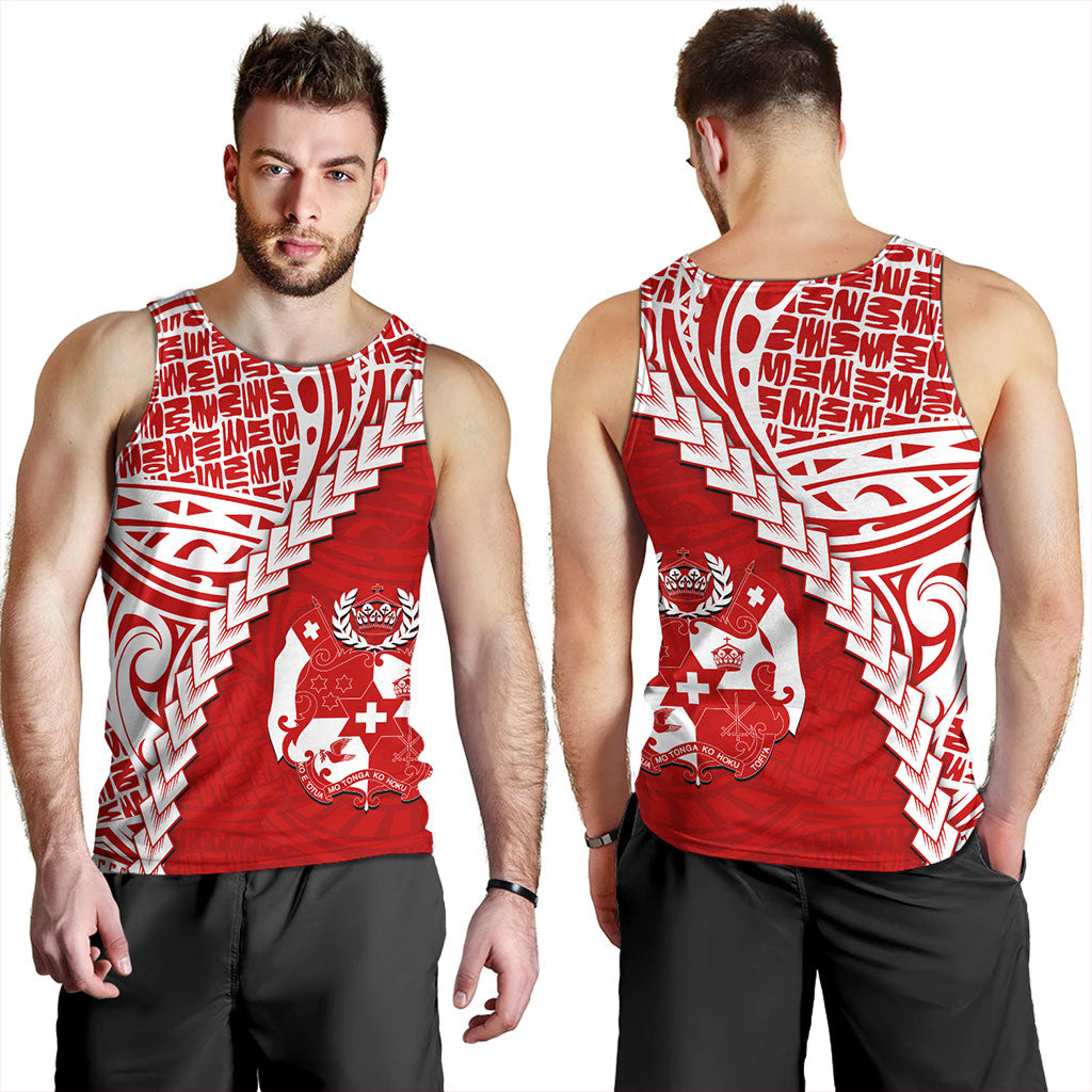 Tonga Tank Top Lauhala Tribal Coat Of Arms