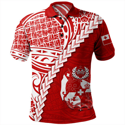 Tonga Polo Shirt Lauhala Tribal Coat Of Arms