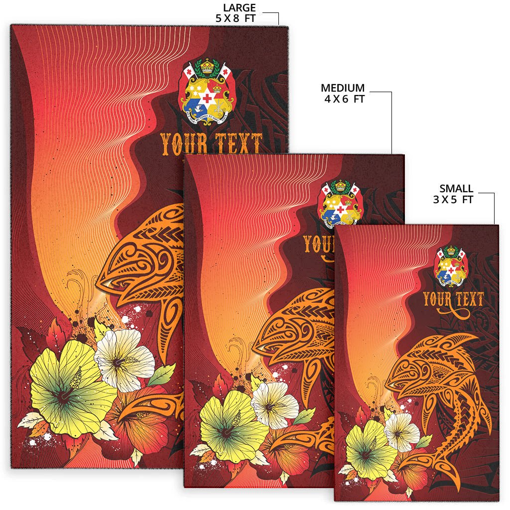 Tonga Custom Personalised Area Rugs - Tribal Tuna Fish