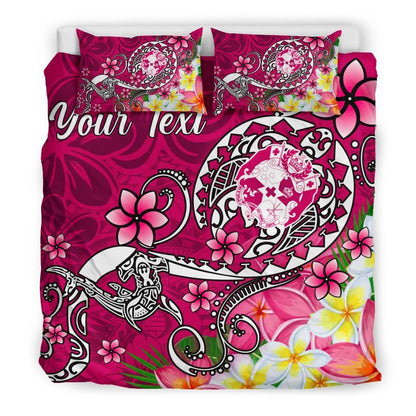Tonga Custom Personalised Bedding Set - Turtle Plumeria (Pink)