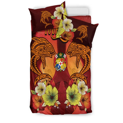 Tonga Custom Personalised Bedding Sets - Tribal Tuna Fish