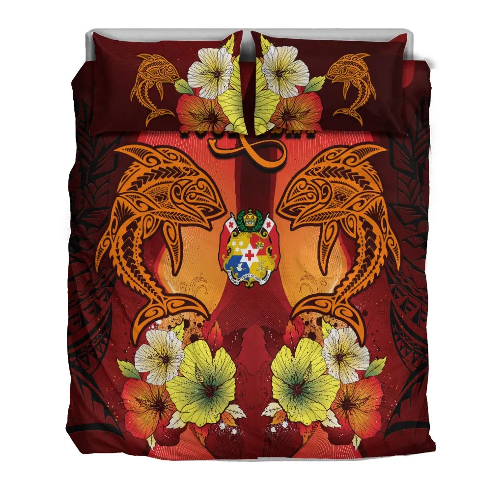 Tonga Custom Personalised Bedding Sets - Tribal Tuna Fish