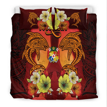 Tonga Custom Personalised Bedding Sets - Tribal Tuna Fish