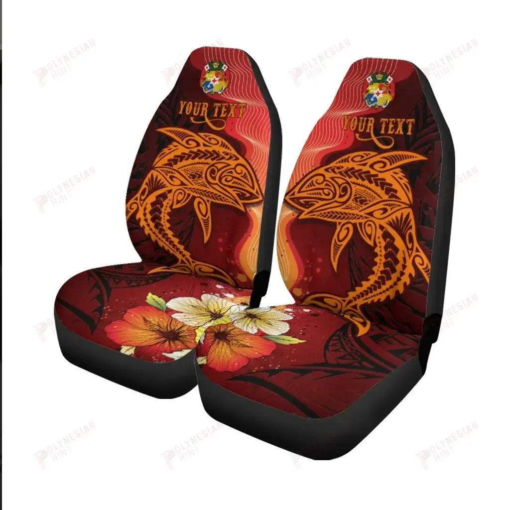 Tonga Custom Personalised Car Seat Covers - Tribal Tuna Fish