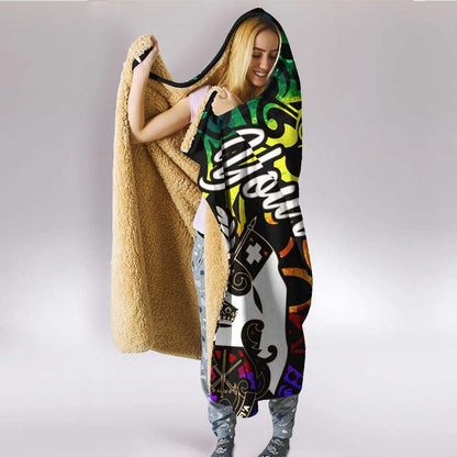 Tonga Custom Personalised Hooded Blanket - Rainbow Polynesian Pattern