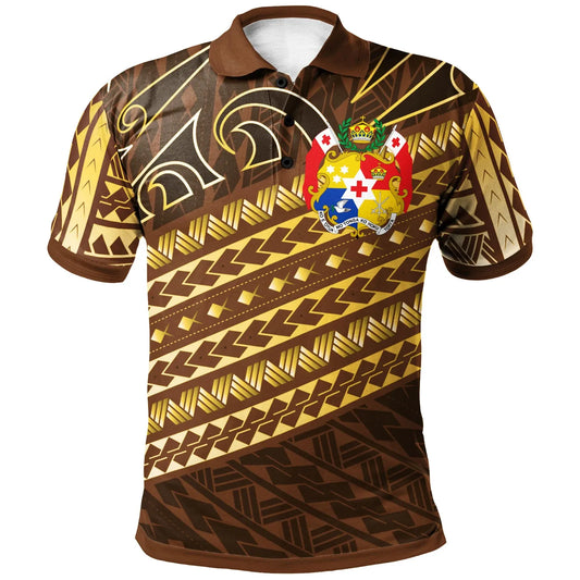 Tonga Custom Personalised Polo Shirt - Polynesian Diagonal Pattern