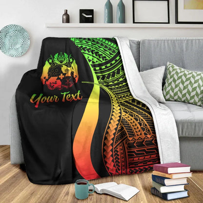 Tonga Custom Personalised Premium Blanket - Reggae Polynesian Tentacle Tribal Pattern