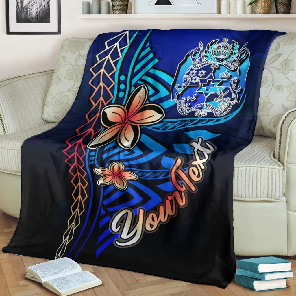 Tonga Custom Personalised Premium Blanket - Vintage Tribal Mountain