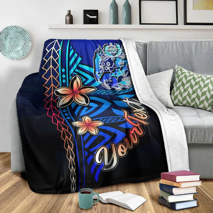 Tonga Custom Personalised Premium Blanket - Vintage Tribal Mountain