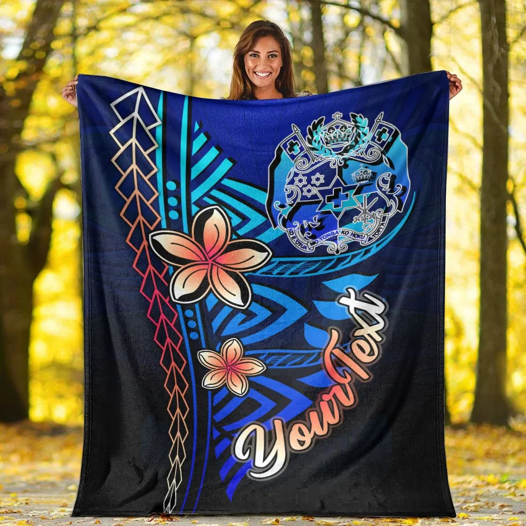 Tonga Custom Personalised Premium Blanket - Vintage Tribal Mountain