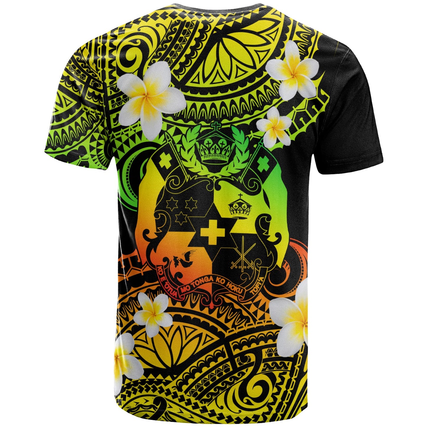 Tonga Custom Personalised T-Shirt - Plumeria Polynesian Vibe Reggae