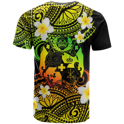 Tonga Custom Personalised T-Shirt - Plumeria Polynesian Vibe Reggae