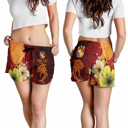 Tonga Custom Personalised Women Shorts - Tribal Tuna Fish