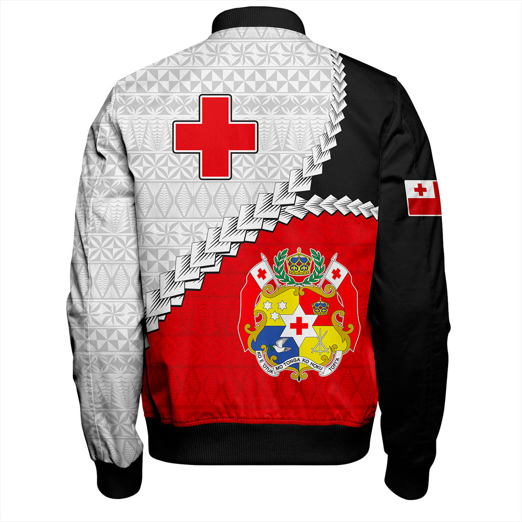 Tonga Bomber Jacket Design Flag With Ngatu Pattern