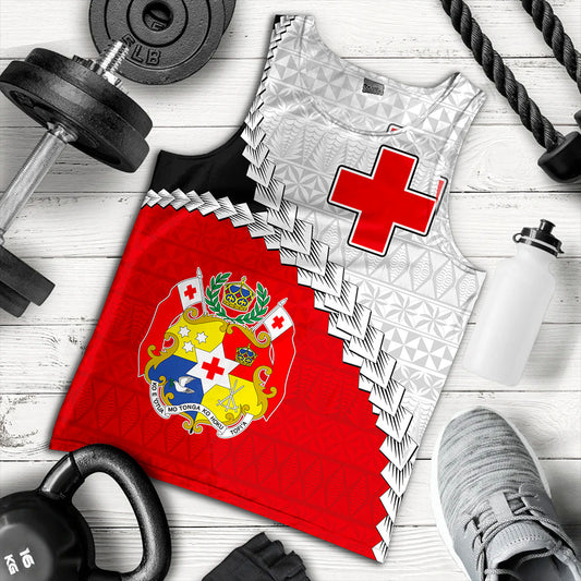 Tonga Tank Top Design Flag With Ngatu Pattern