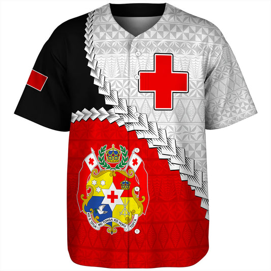Tonga Baseball Shirt Design Flag With Ngatu Pattern