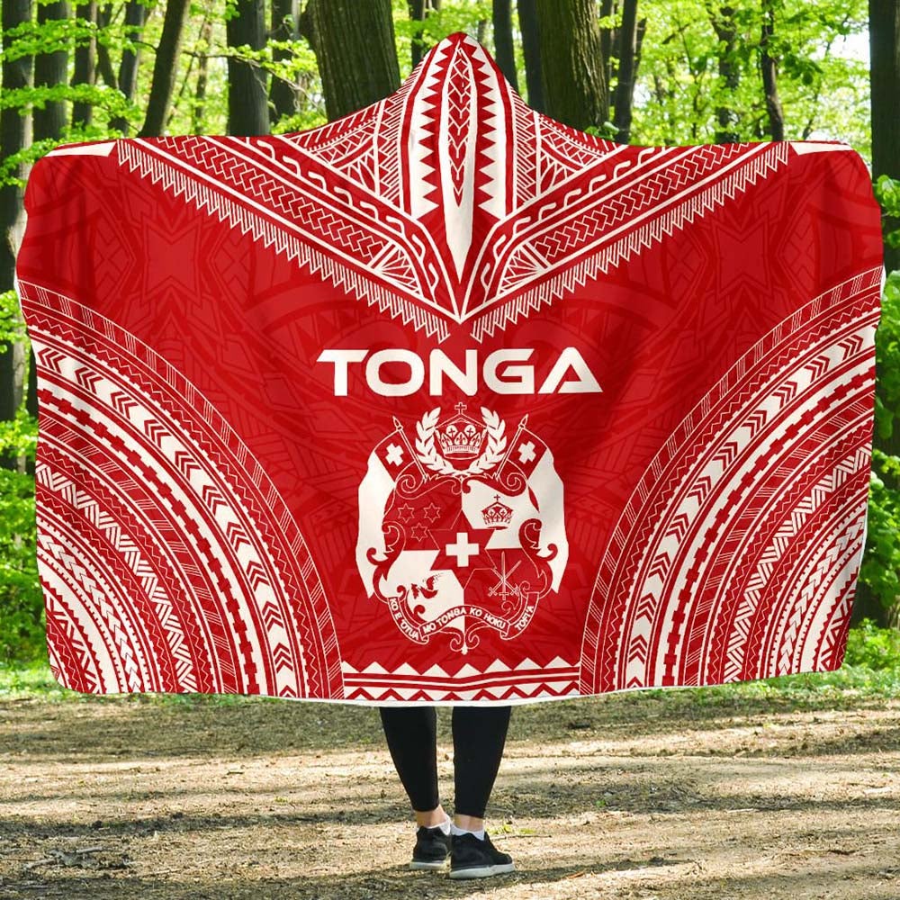Tonga Flag Polynesian Chief Hooded Blanket