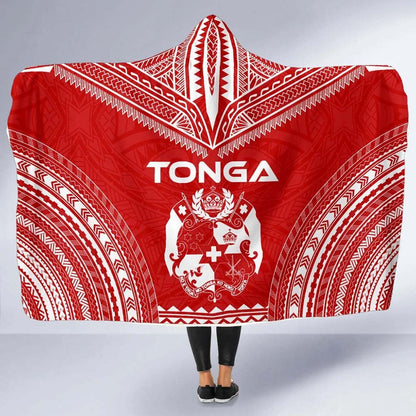 Tonga Flag Polynesian Chief Hooded Blanket