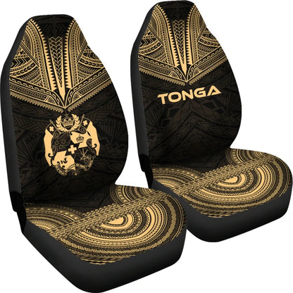Tonga Car Seat Cover - Tonga Coat Of Arms Polynesian Chief Tattoo Gold Version