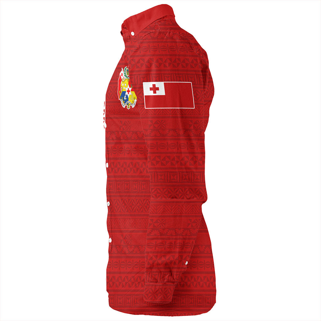 Tonga Long Sleeve Shirt Ngatu Traditional Half Concept
