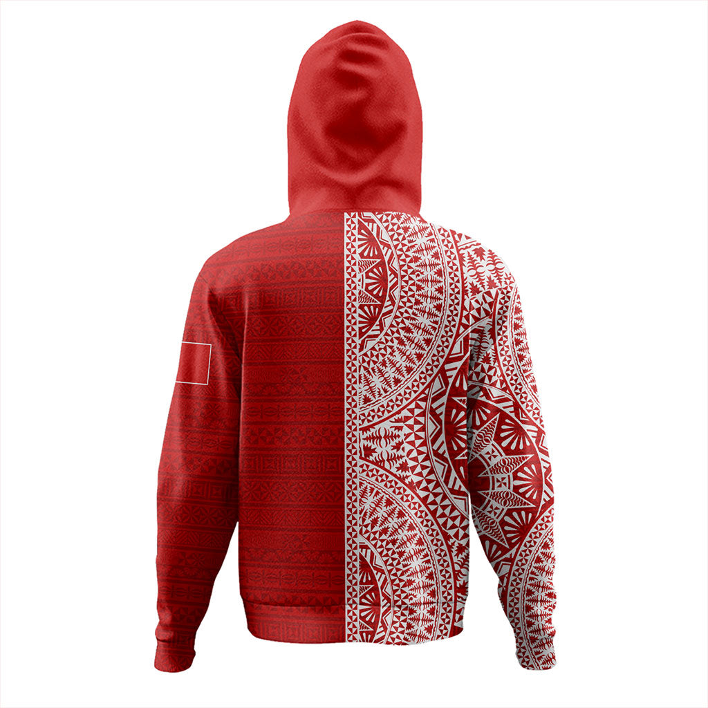 Tonga Hoodie Ngatu Traditional Half Concept