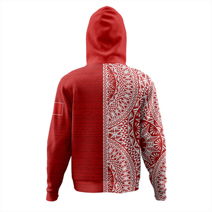 Tonga Hoodie Ngatu Traditional Half Concept