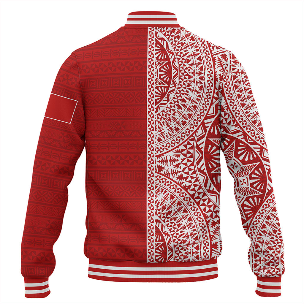 Tonga Baseball Jacket Ngatu Traditional Half Concept