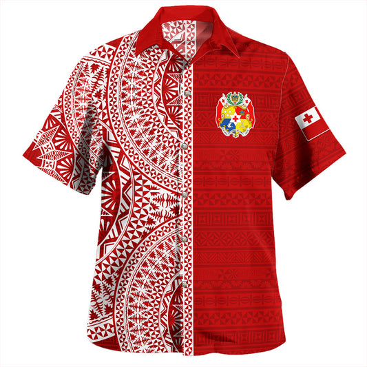 Tonga Hawaiian Shirt Ngatu Traditional Half Concept