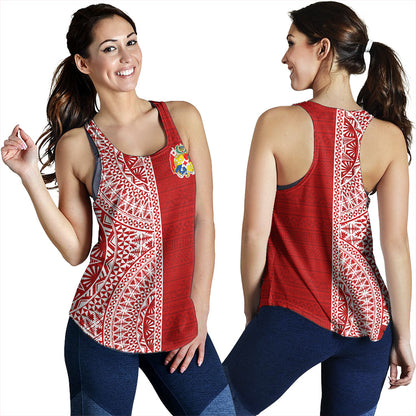 Tonga Women Tank Ngatu Traditional Half Concept