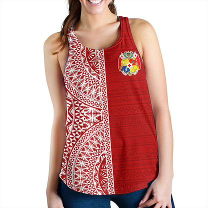 Tonga Women Tank Ngatu Traditional Half Concept