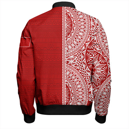 Tonga Bomber Jacket Ngatu Traditional Half Concept
