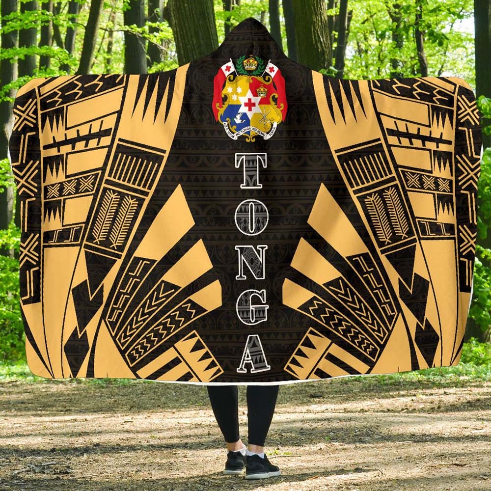 Tonga Hooded Blanket - Polynesian Tattoo Gold