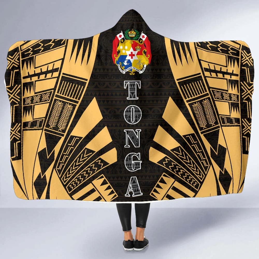 Tonga Hooded Blanket - Polynesian Tattoo Gold