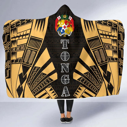 Tonga Hooded Blanket - Polynesian Tattoo Gold