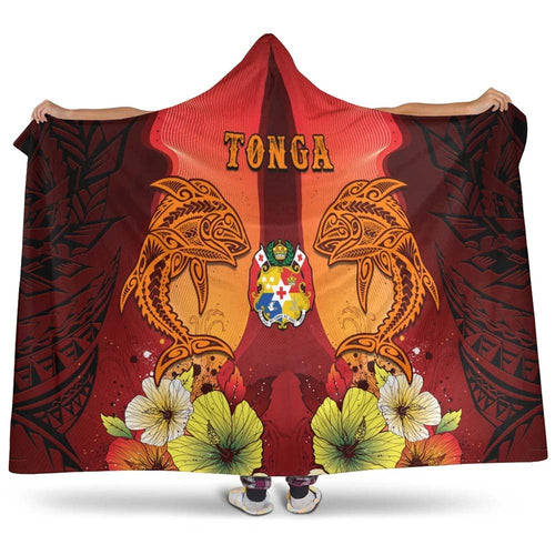 Tonga Hooded Blankets - Tribal Tuna Fish