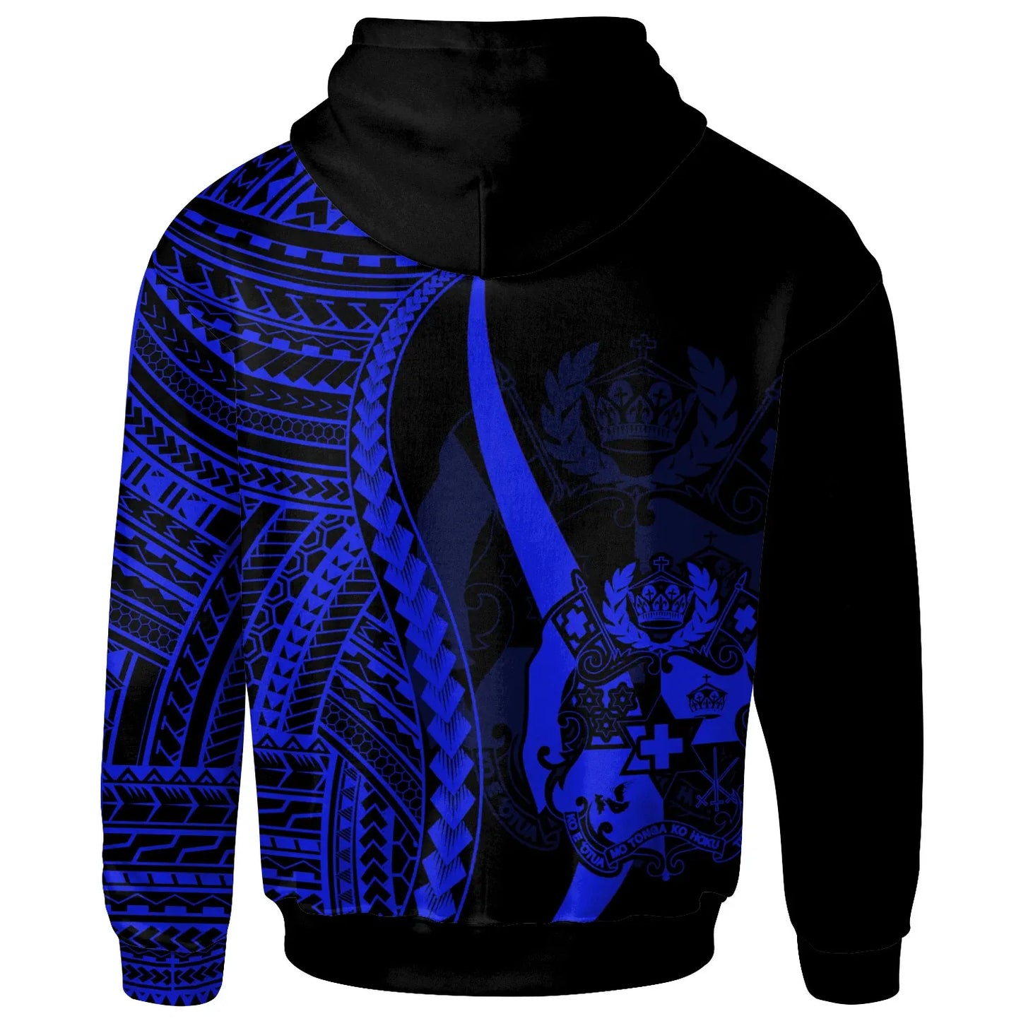 Tonga Hoodie Blue - Tentacle Tribal Pattern