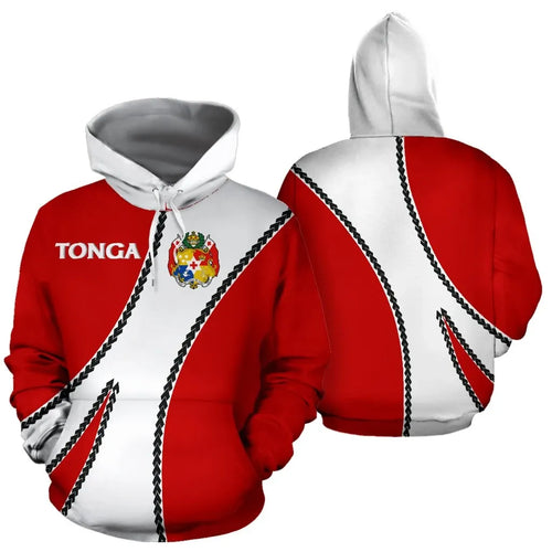Tonga Hoodie - Tonga Coat Of Arms Sports Style