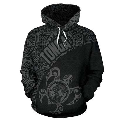 Tonga Hoodie - Tonga Coat of Arms In Turtle Polynesian Tattoo 11