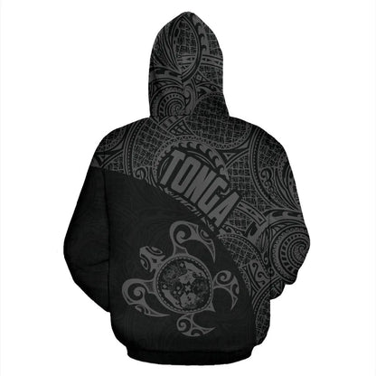 Tonga Hoodie - Tonga Coat of Arms In Turtle Polynesian Tattoo 11