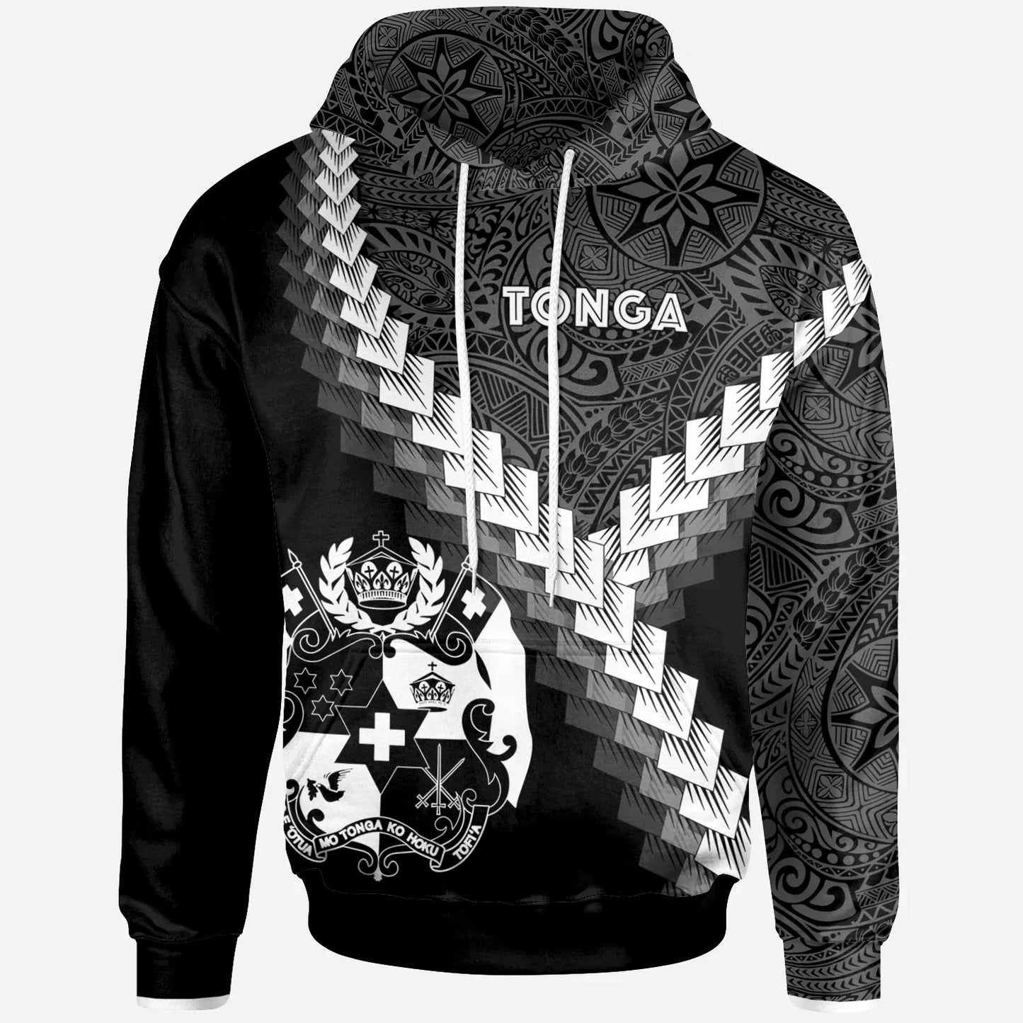 Tonga Hoodie - Coat Of Arms With Polynesian Tattoo