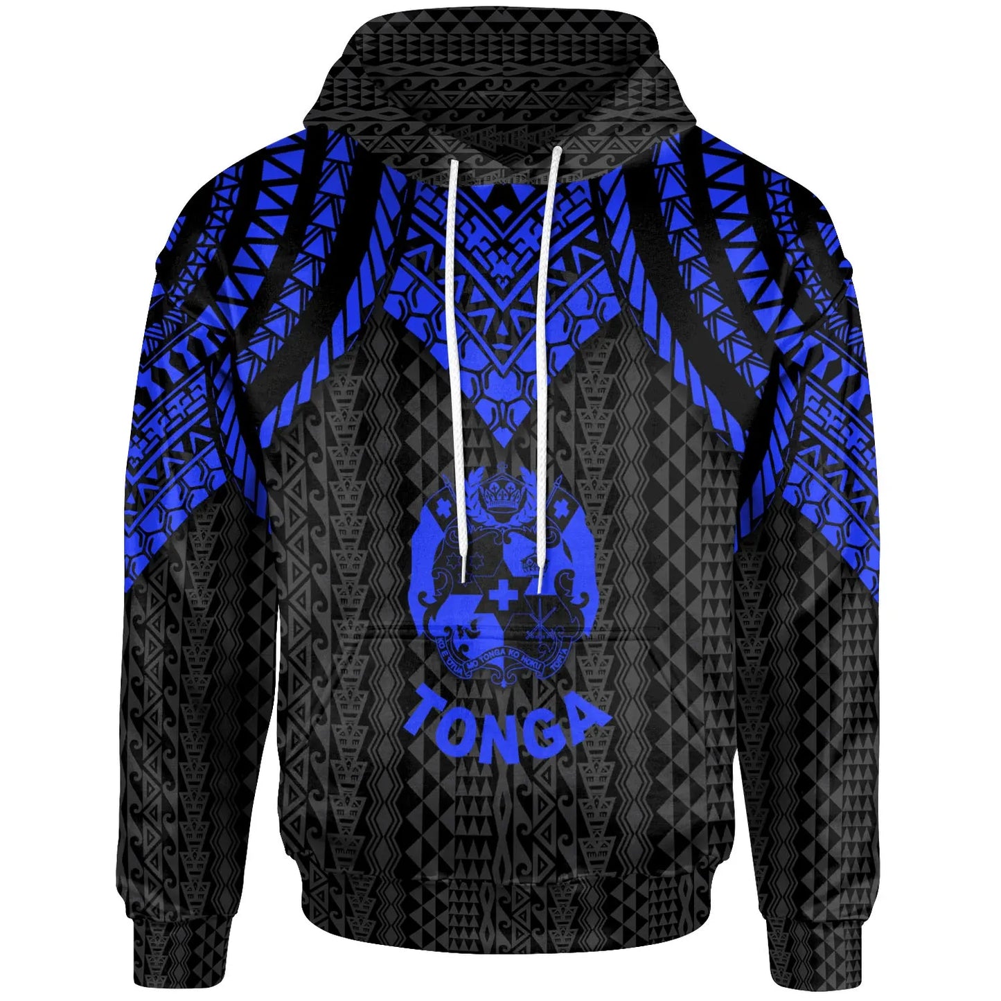 Tonga Hoodie - Polynesian Armor Style Blue