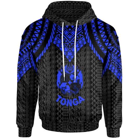 Tonga Hoodie - Polynesian Armor Style Blue