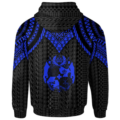 Tonga Hoodie - Polynesian Armor Style Blue