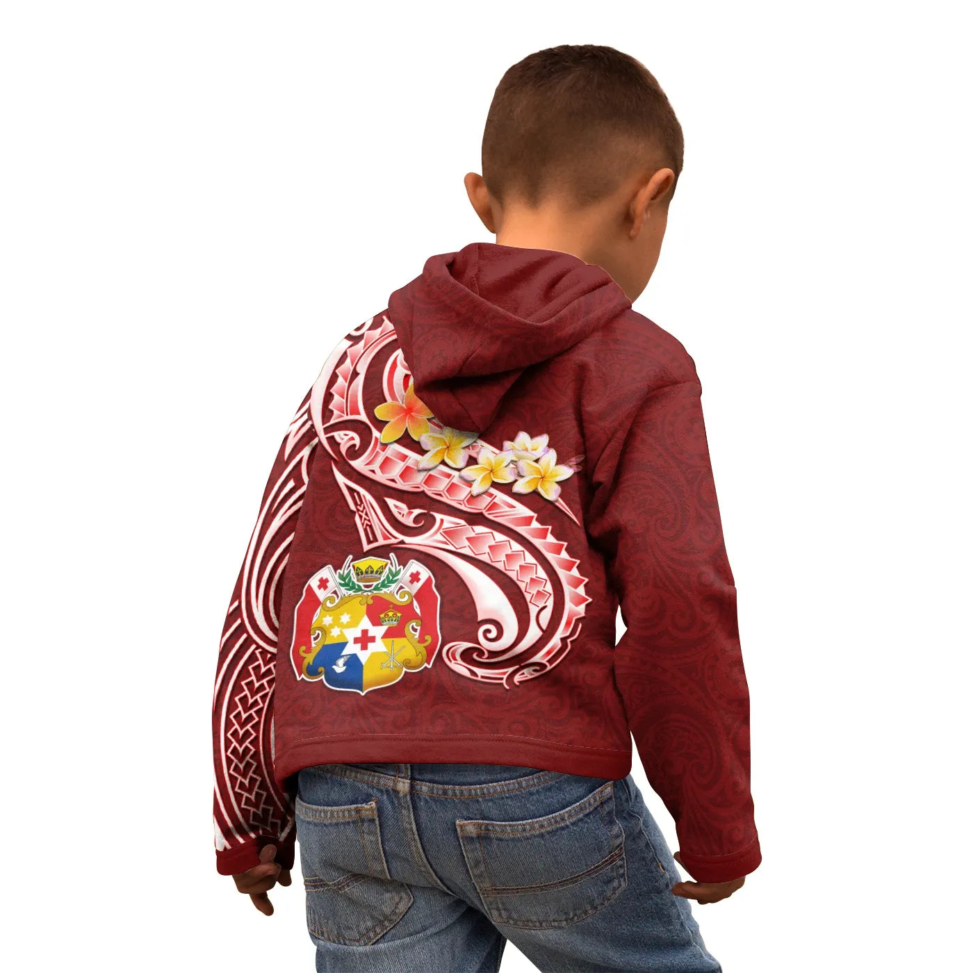 Tonga Hoodie - Tonga Coat Of Arms With Polynesian Patterns
