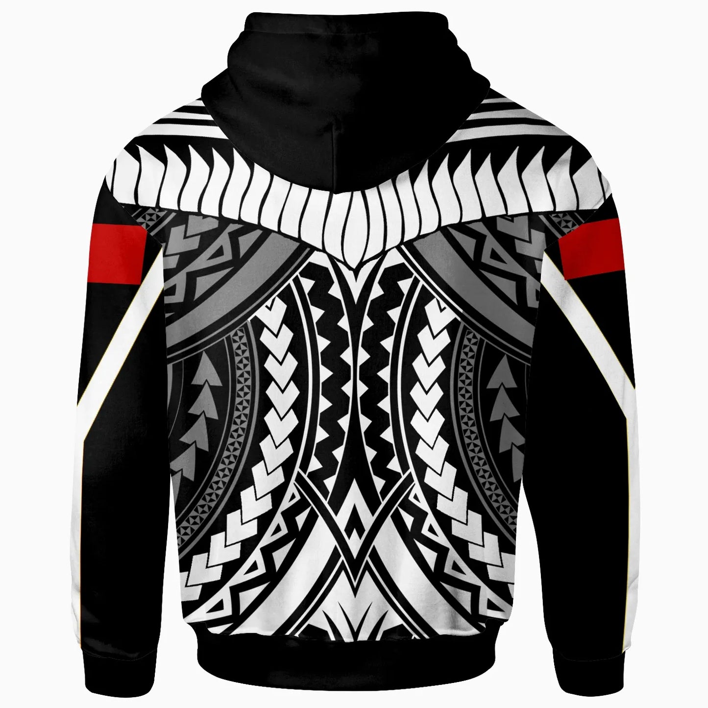 Tonga Hoodie - Tooth Shaped Necklace Texture White