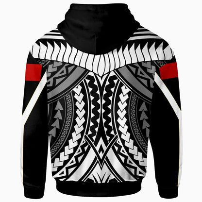 Tonga Hoodie - Tooth Shaped Necklace Texture White