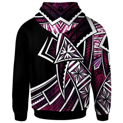 Tonga Hoodie - Tribal Flower Special Pattern Purple Color