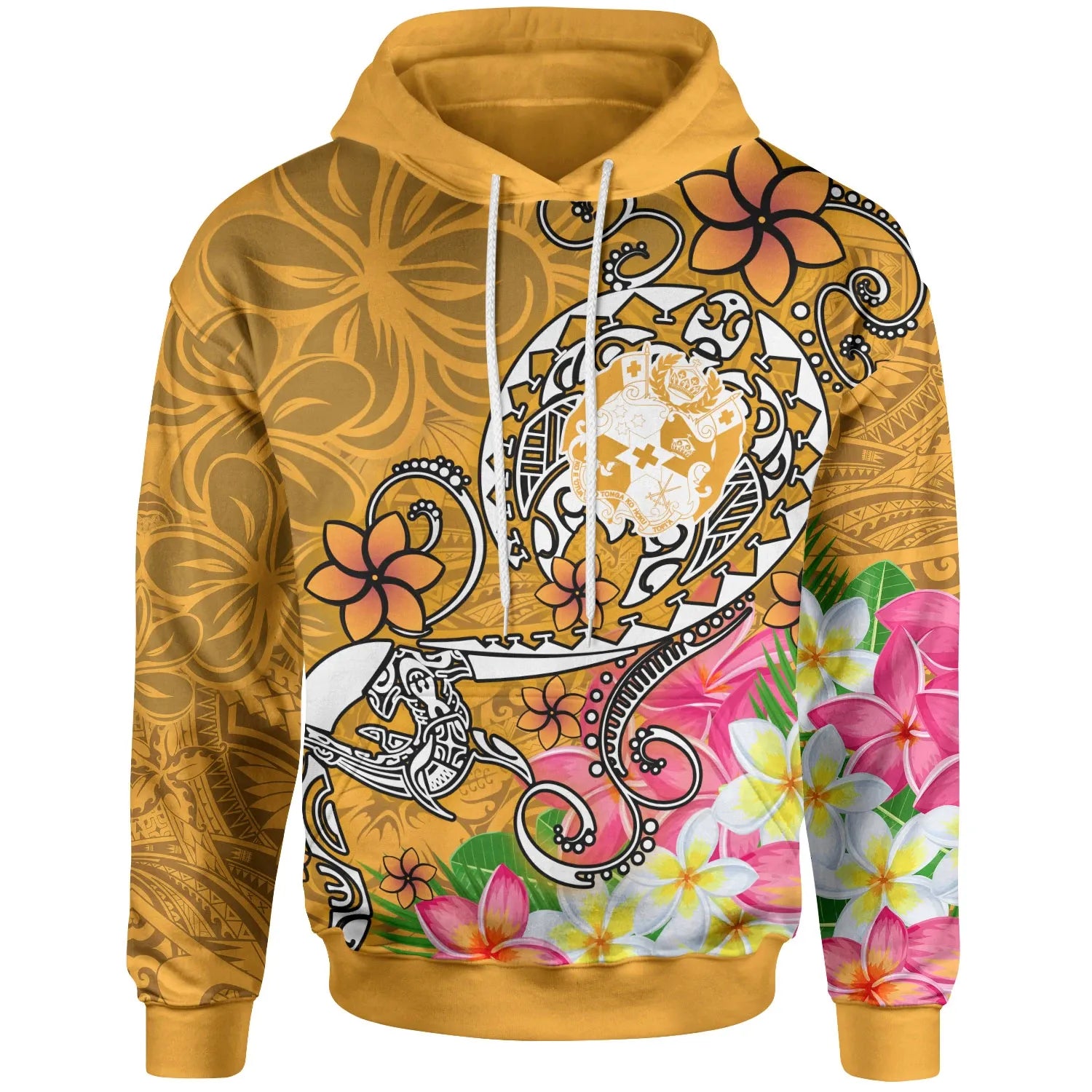 Tonga Hoodie - Turtle Plumeria (GOLD)