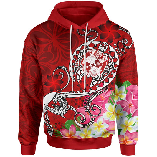 Tonga Hoodie - Turtle Plumeria (RED)