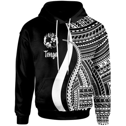 Tonga Hoodie White - Tentacle Tribal Pattern